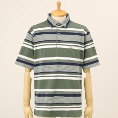 【父の日】ジャカードボーダーポロシャツ M→XL