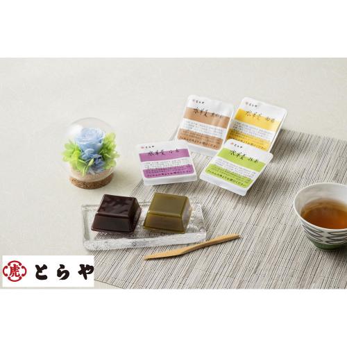 【父の日】ギフトコルクドームプリザーブドフラワー「ブルー」＆＜とらや＞水羊羹6個入