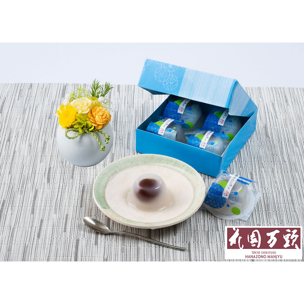 【父の日】プリザ「和」＆＜花園万頭＞葛まんじゅう4個入