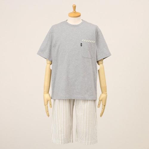 【父の日】紳士パジャマ半袖6分ズボン ベージュ　M→L