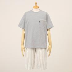 【父の日】紳士パジャマ半袖6分ズボン ベージュ　M→L