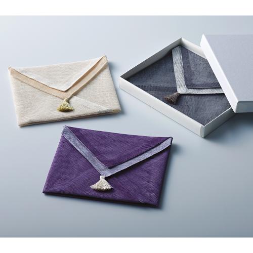 〈WDH〉育はんかち 紫・生成り・銀 3枚セット