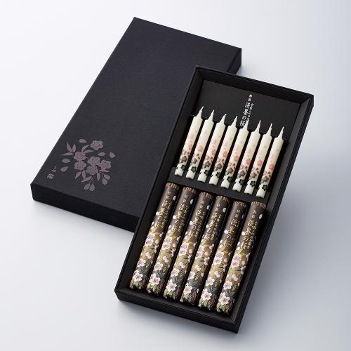 〈日本香堂〉宇野千代のお線香　特撰淡墨の桜　絵ローソクセット