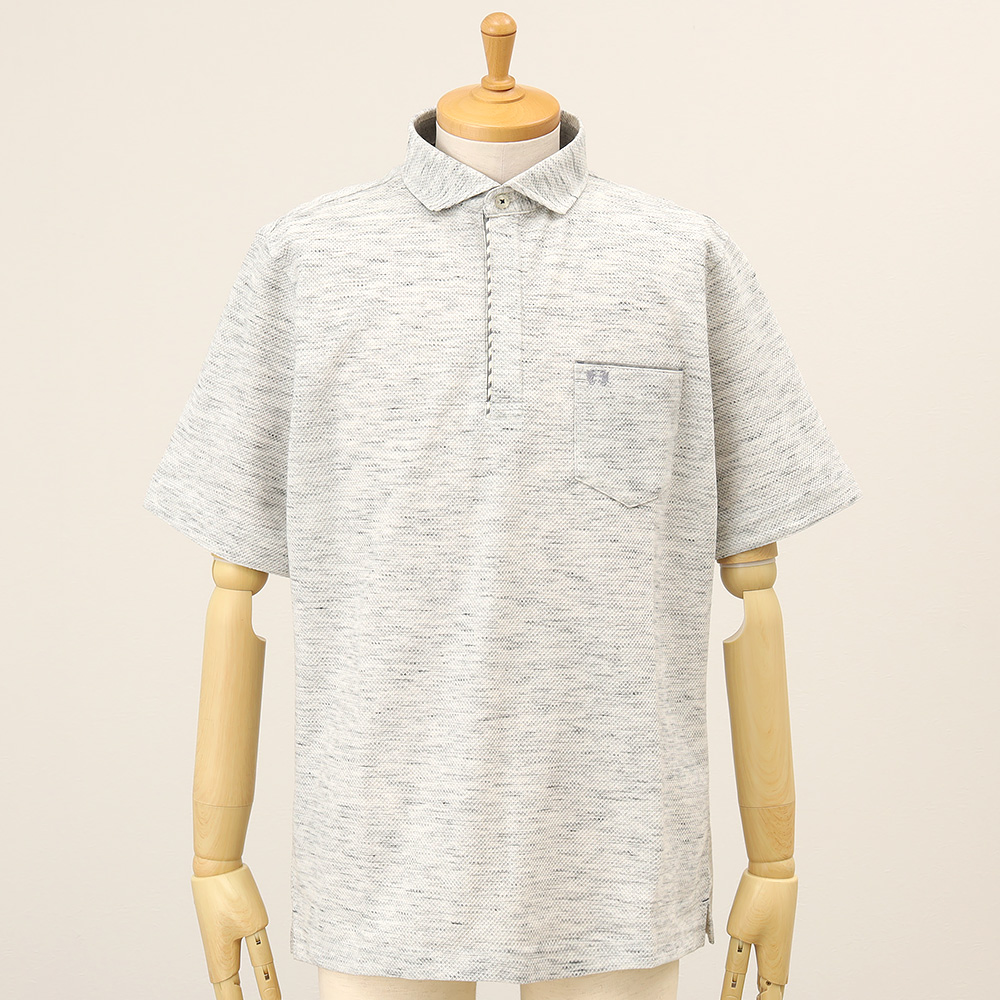 【父の日】紳士半袖ポロシャツ（グレー）M→XL