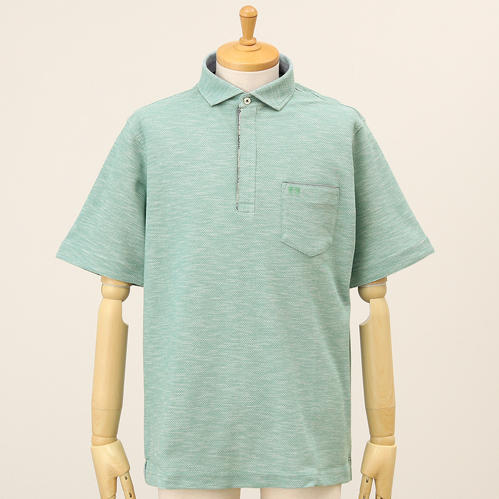【父の日】紳士半袖ポロシャツ（グリーン）M→XL