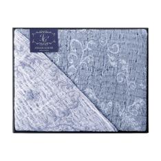 〈JOGAN〉唐草柄　浮かし織り　麻混ガーゼケット