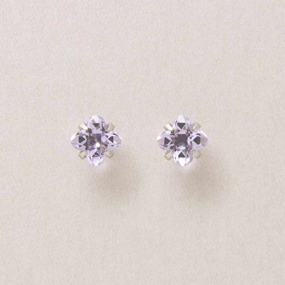 ＜セカンドピアス＞ Pt リリィカットアメジストピアス