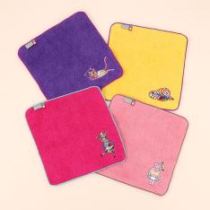 タオルハンカチ AMICAアップリケ 4枚セット（ギフトパッケージ）