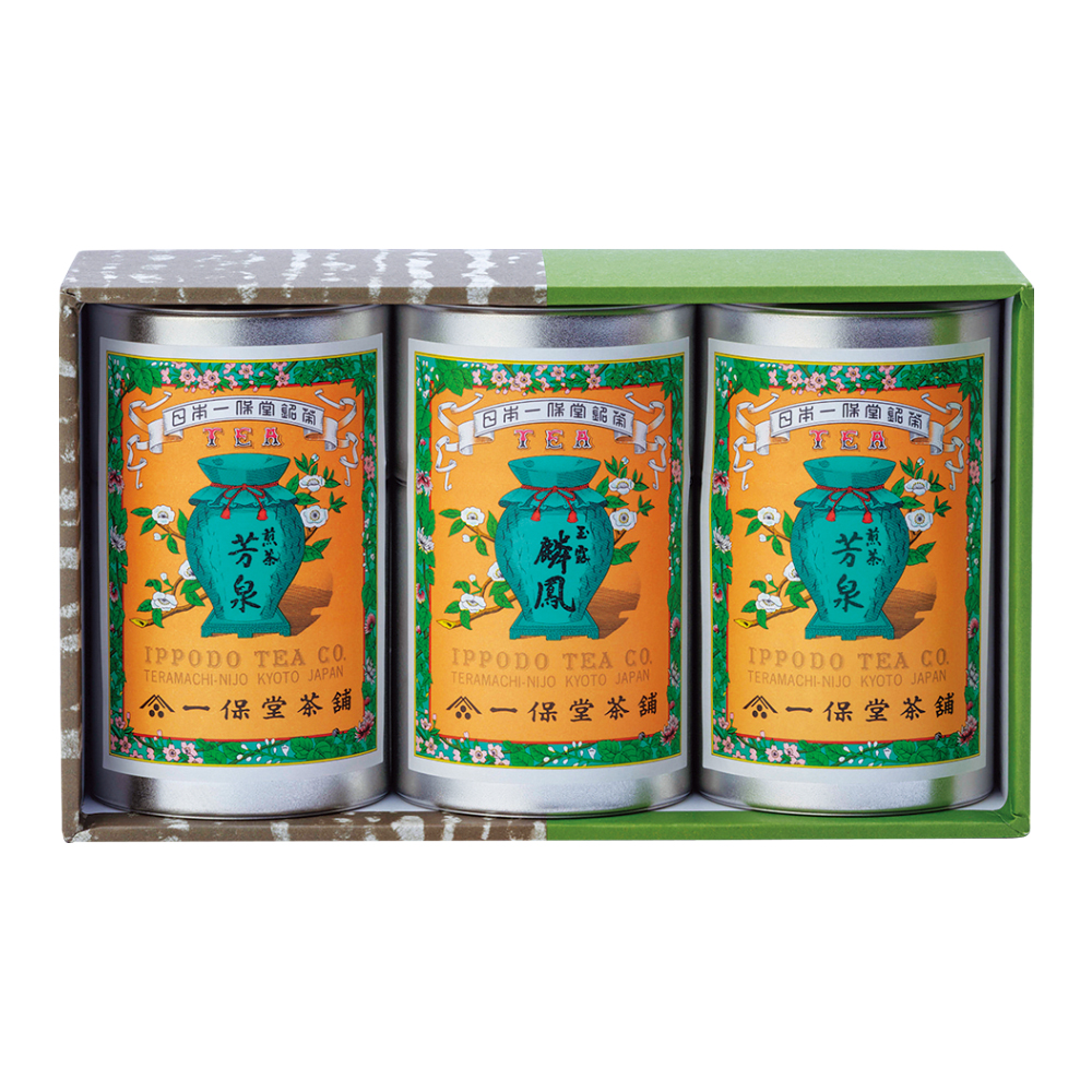 〈京都・一保堂茶舖〉玉露 麟鳳・煎茶 芳泉 小缶詰合せ