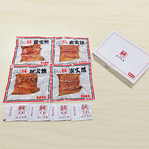 職人手焼炭火焼国産鰻蒲焼4枚