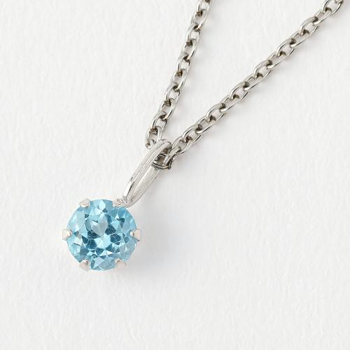 K18WG台スイスブルートパーズペンダント