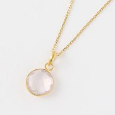 ローズクォーツペンダント（コイン型）