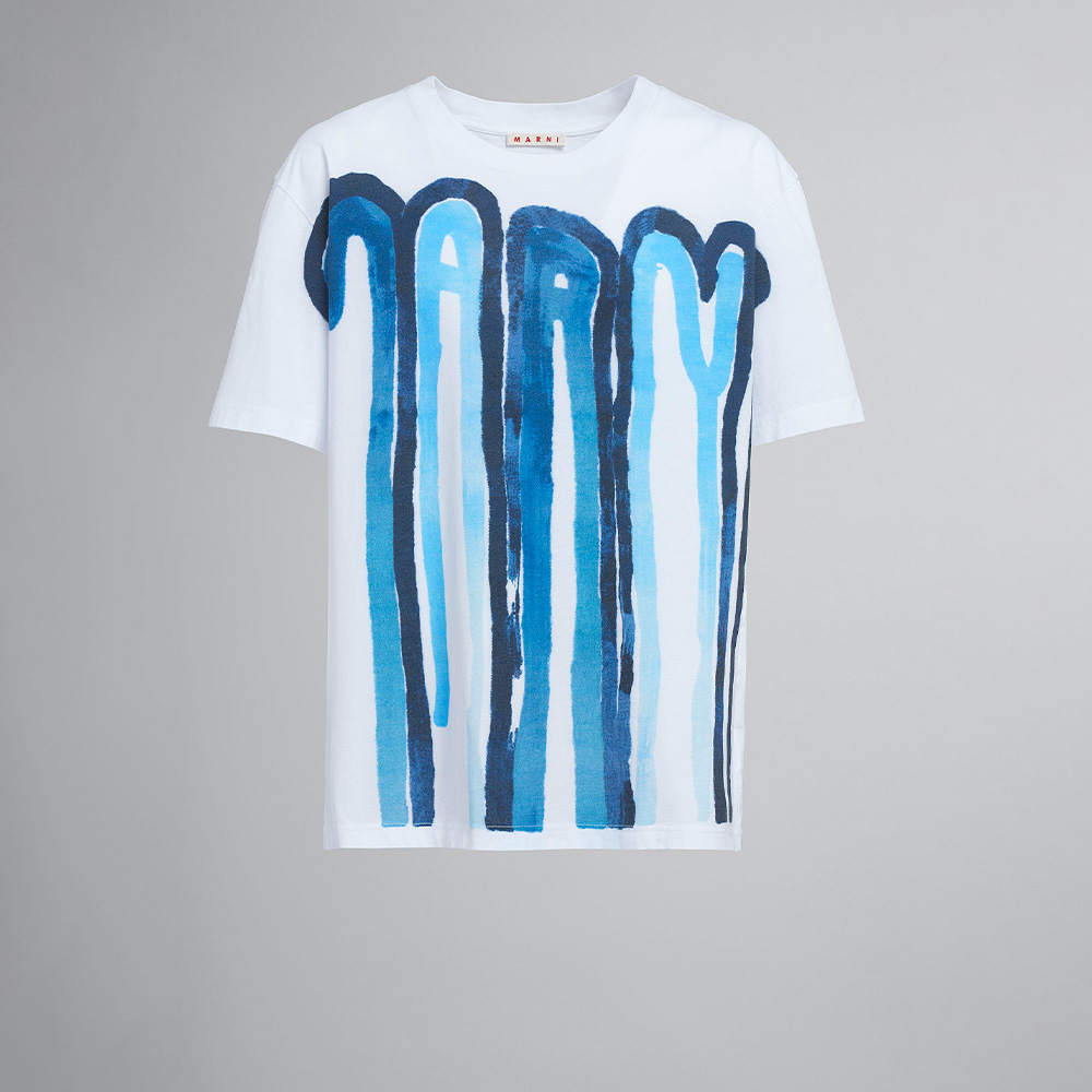 ドリッピングプリントMARNIロゴTシャツ 36→40