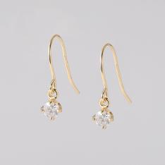 K18 0．13ctダイヤフックピアス