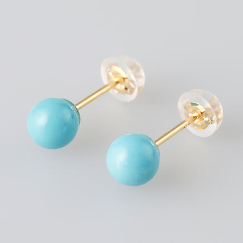 K18トルコ石ピアス