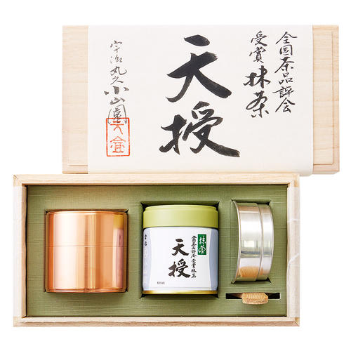 受賞抹茶「天授」手づくり篩缶桐箱入り