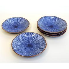 ＜波佐見焼＞染千筋　小皿揃