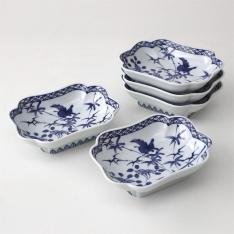 ＜波佐見焼＞万葉一閑人　角小鉢揃