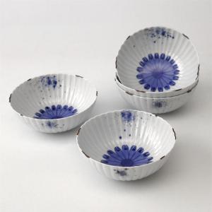 <有田焼>染花絵 菊割小鉢揃
