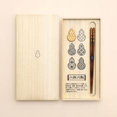 小紋六瓢箸セット 中