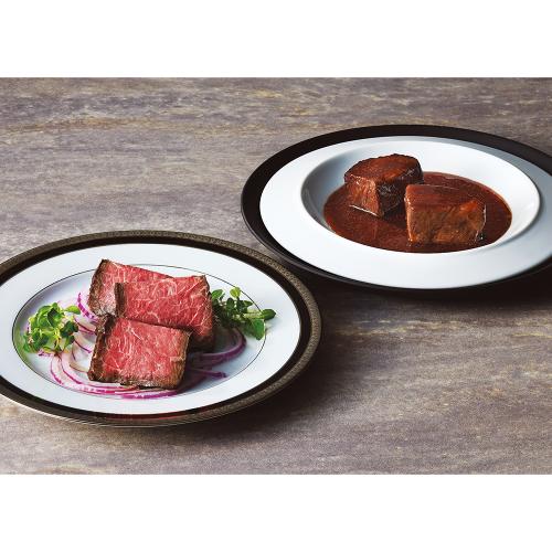 〈京都・ラメールギキ〉黒毛和牛香味ローストビーフと国産牛ホホ肉の赤ワイン煮