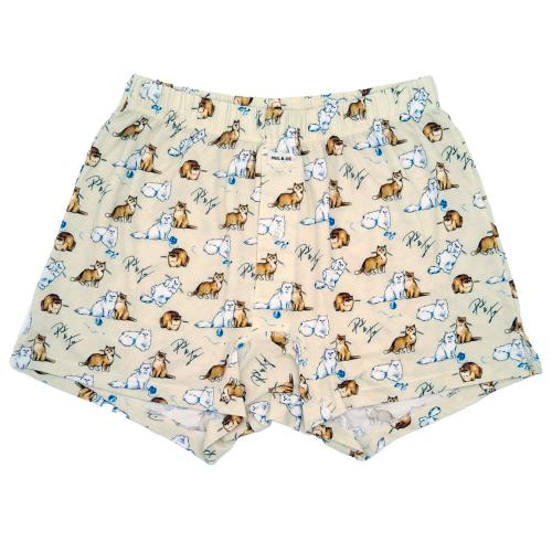 毛糸遊び柄 ボクサートランクス 前開き M→L