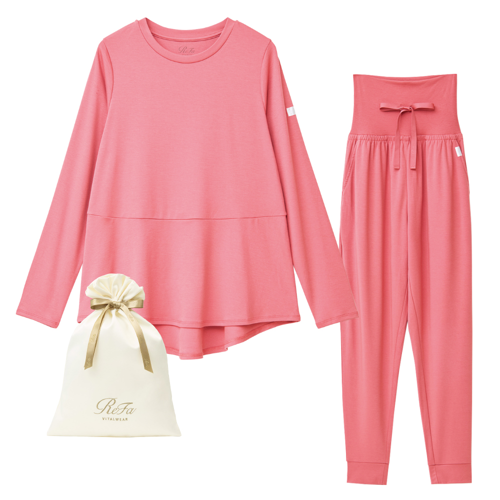 〈ReFa VITALWEAR〉モイストスムース　ロングスリーブプルオーバー＆ジョガーパンツ／レディース