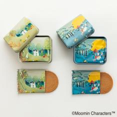 MOOMINゴーフレットセット（抹茶チョコ＋いちごチョコ 2種・各1缶）