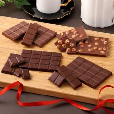 【バレンタインデー】有機板チョコレート4枚セット（ミルク・ヘーゼル・カカオニブ・ソルト＆キャラメル）