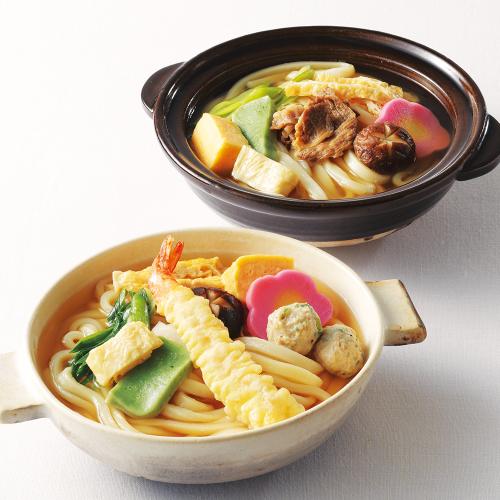 〈京都・季節料理 門〉2種の京風鍋焼きうどん
