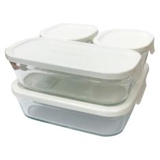 【よりどり】パック&レンジ 角型4点セット ホワイト