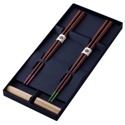 箸置き付夫婦箸 仲良し