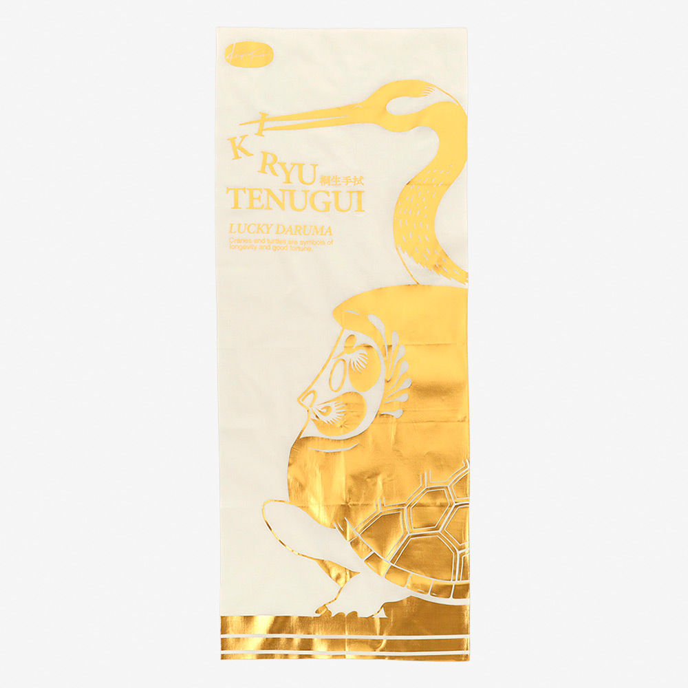 ＜平賢＞箔押してぬぐい 金箔・福だるま