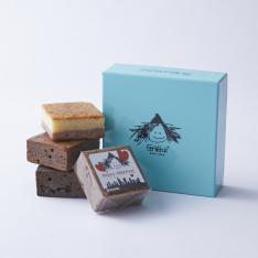 【バレンタインデー】バレンタイン ブラウニー4個入 ターコイズ