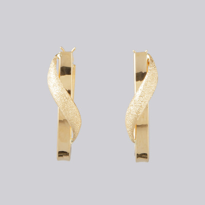 K18YG ピアス ティアドロップ 大きめ 大ぶり 中空ピアス 18K キラキラ