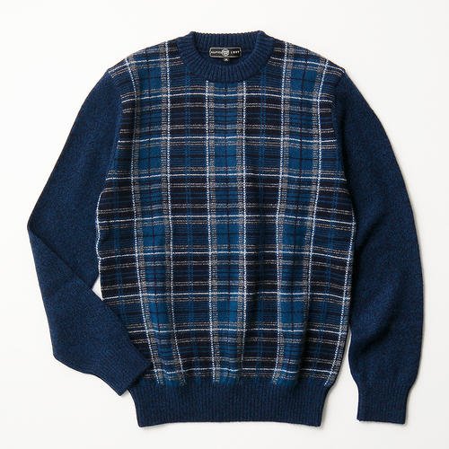 【オンライン限定】長袖マドラスチェックセーター(アルパカ50%)M→L