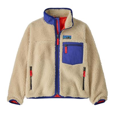 patagoniaキッズ フリースジャケット XXL ベージュ/パープル Patagonia