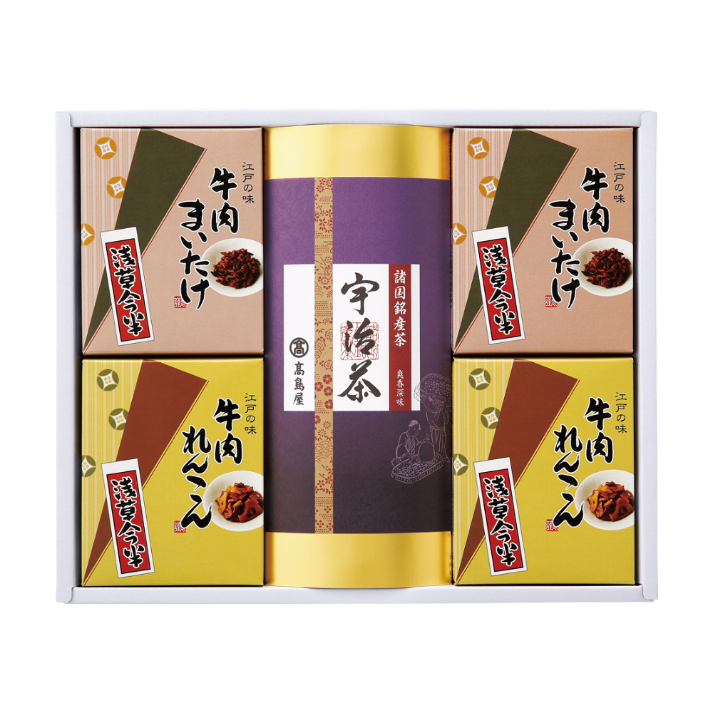 〈高島屋／浅草今半〉諸国銘産茶・牛肉佃煮詰合せ