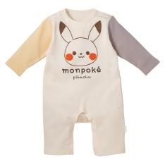 モンポケ さがら刺しゅうクレイジー配色ロンパース