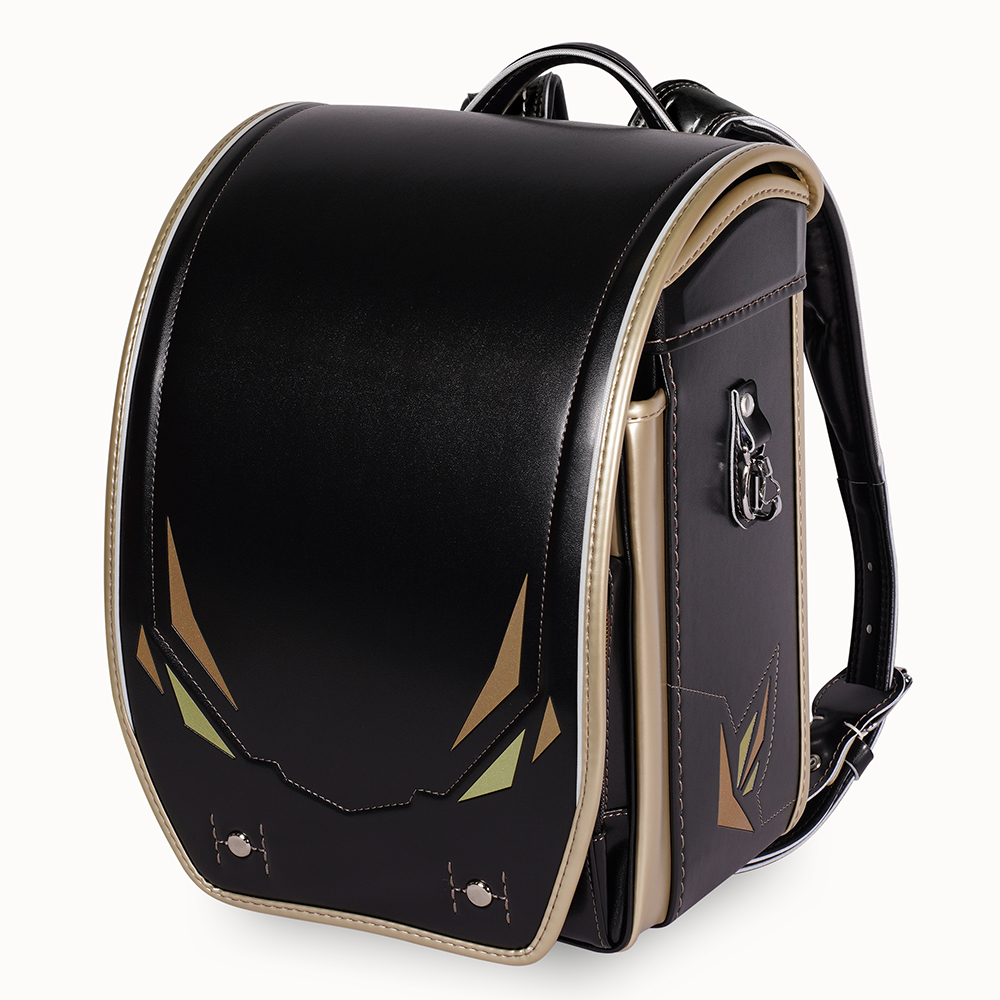 ＜Lucas-F＞ランドセル（LUC-042P-Cクロ／ライトゴールド）