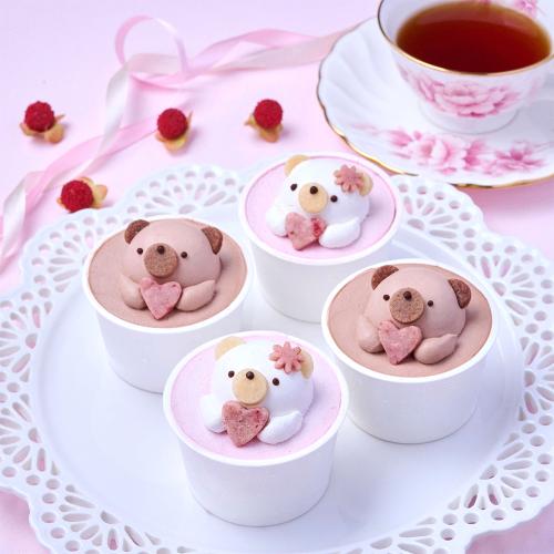 【バレンタインデー】プチケーキ（ハートのくまさん）（米粉・豆乳使用）