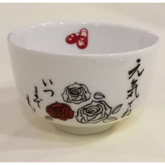 ＜横濱増田窯×粟津紅花＞薔薇と赤い靴 丸湯呑