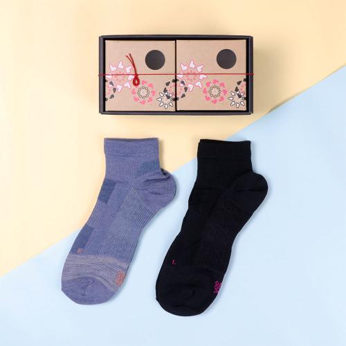 疲れしらずのくつしたショート丈 2足セット（ギフトボックス付き）