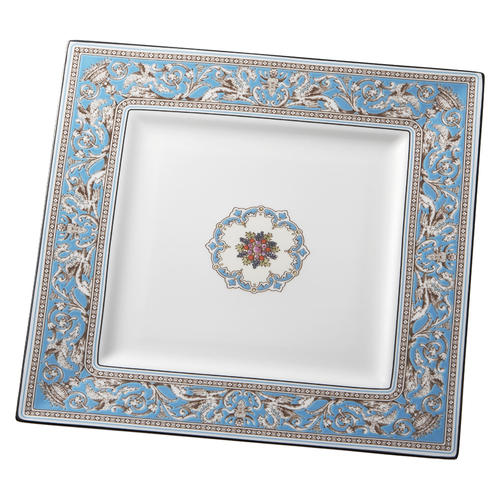フロレンティーン ターコイズ スクエアプレート 27cm