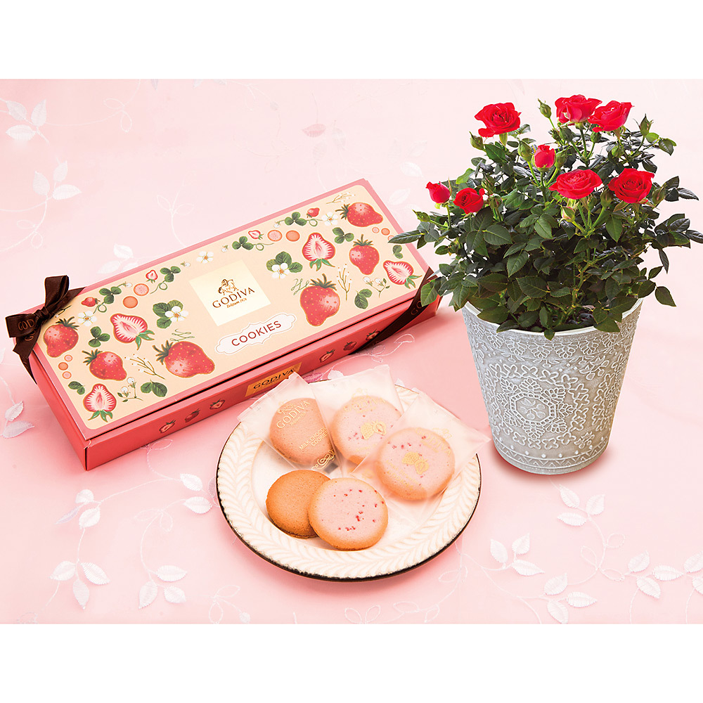 生花 ミニバラレッド ゴディバ苺クッキー 商品詳細 高島屋オンラインストア