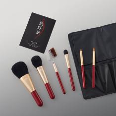熊野化粧筆セット 筆の心(ブラシケース付)6本セット