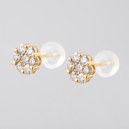 18金YG 0.5ctダイヤモンド ピアス