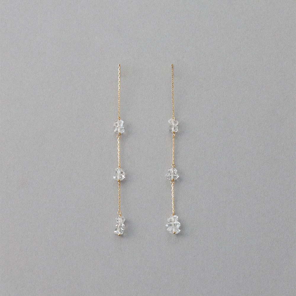 ［シャンデリア］ K18YG クォーツ アメリカンピアス