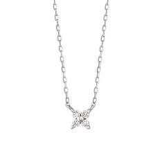 K10ダイヤモンド ミニフラワーネックレス（WG）