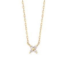 K10ダイヤモンド ミニフラワーネックレス（YG）